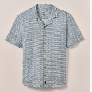 Johnnie-O Blue Performance Patterned Button Down Shirt Large